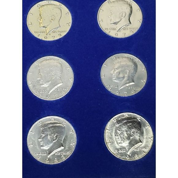 John F. Kennedy Uncirculated Half Dollars 1964 - 1984 Set in velvet case - Picture 8 of 16